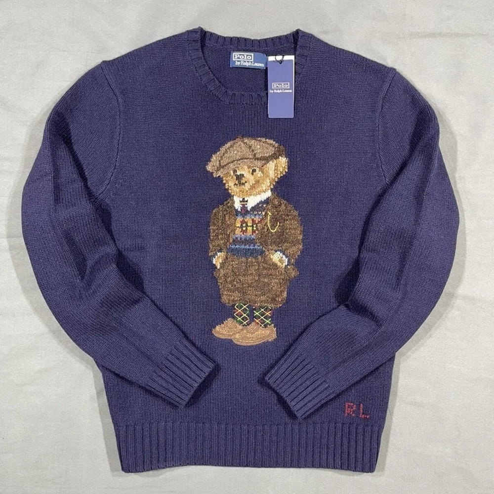 Polo Ralph Lauren Polo Bear Knit Sweater Peaky Blinder Heritage Bear Large XL RL